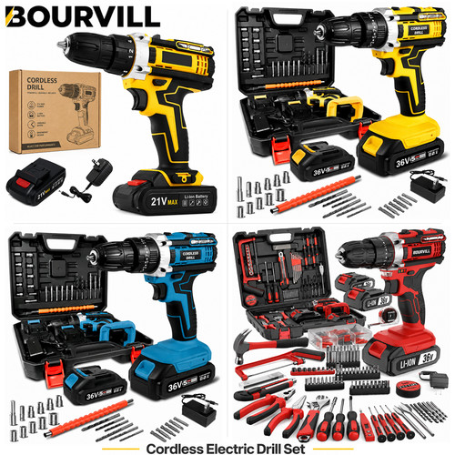 36v cordless drill set - drill,